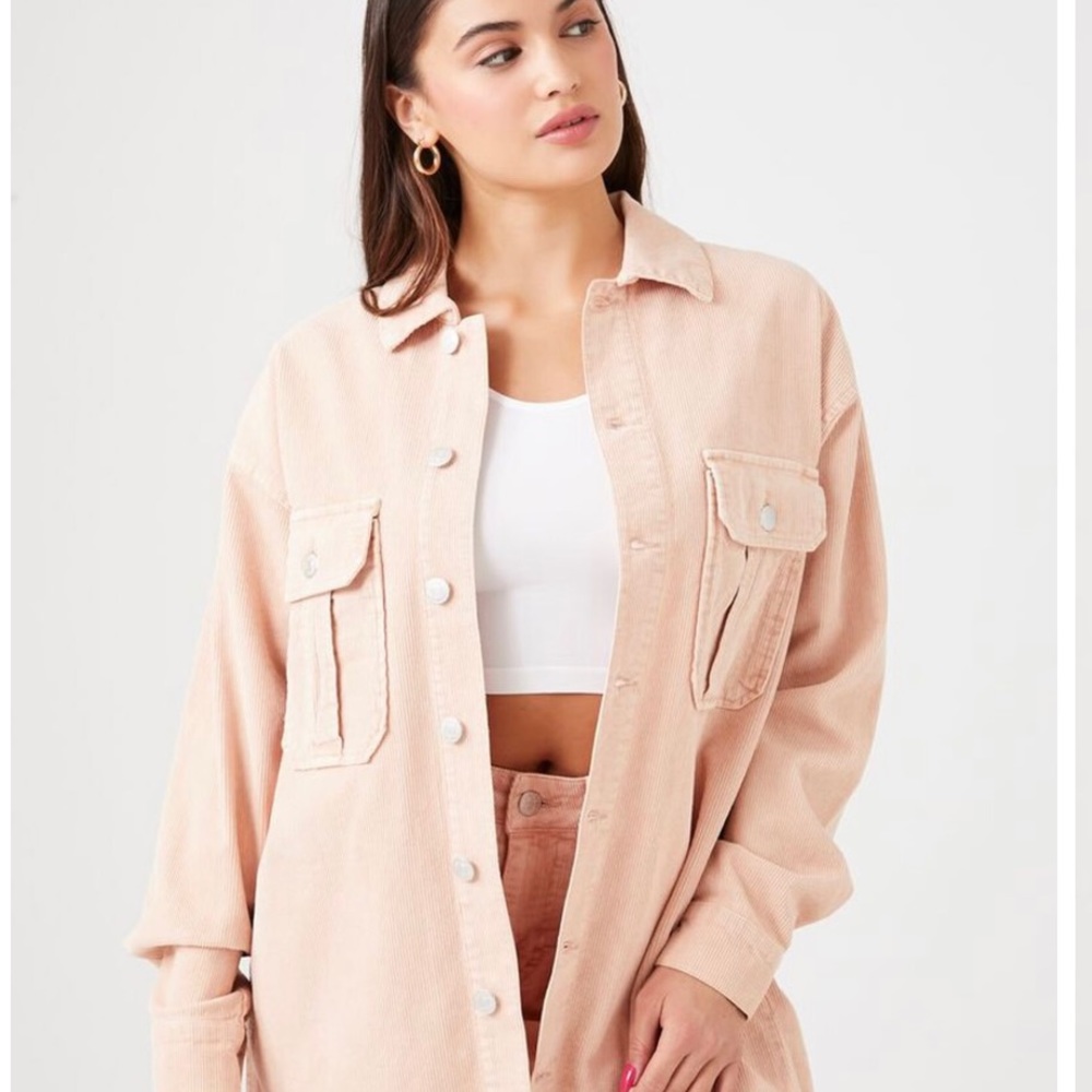 Forever 21 Corduroy Light Pink Shacket - Picture 4 of 11